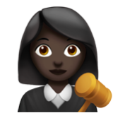 Apple(iPhone) Woman Judge: Dark Skin Tone Emoji