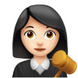 Apple(iPhone) Woman Judge: Light Skin Tone Emoji