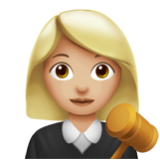 Apple(iPhone) Woman Judge: Medium-Light Skin Tone Emoji