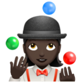 Apple(iPhone) Woman Juggling: Dark Skin Tone Emoji