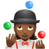 Apple(iPhone) Woman Juggling: Medium-Dark Skin Tone Emoji