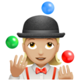 Apple(iPhone) Woman Juggling: Medium-Light Skin Tone Emoji