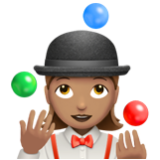 Apple(iPhone) Woman Juggling: Medium Skin Tone Emoji