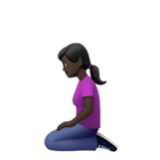 Apple(iPhone) Woman Kneeling: Dark Skin Tone Emoji