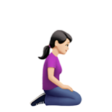 Apple(iPhone) Woman Kneeling Facing Right: Light Skin Tone Emoji