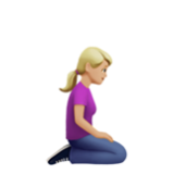 Apple(iPhone) Woman Kneeling Facing Right: Medium-Light Skin Tone Emoji