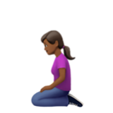 Apple(iPhone) Woman Kneeling: Medium-Dark Skin Tone Emoji