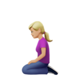 Apple(iPhone) Woman Kneeling: Medium-Light Skin Tone Emoji