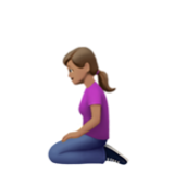 Apple(iPhone) Woman Kneeling: Medium Skin Tone Emoji