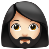 Apple(iPhone) Woman: Light Skin Tone, Beard Emoji