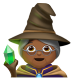 Apple(iPhone) Woman Mage: Medium-Dark Skin Tone Emoji