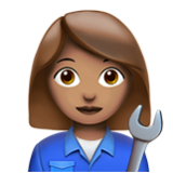 Apple(iPhone) Woman Mechanic: Medium Skin Tone Emoji