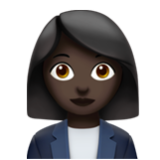 Apple(iPhone) Woman Office Worker: Dark Skin Tone Emoji