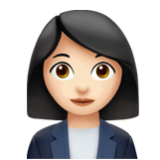 Apple(iPhone) Woman Office Worker: Light Skin Tone Emoji