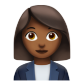 Apple(iPhone) Woman Office Worker: Medium-Dark Skin Tone Emoji