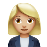 Apple(iPhone) Woman Office Worker: Medium-Light Skin Tone Emoji