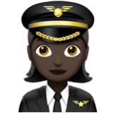 Apple(iPhone) Woman Pilot: Dark Skin Tone Emoji