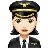 Apple(iPhone) Woman Pilot: Light Skin Tone Emoji