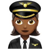 Apple(iPhone) Woman Pilot: Medium-Dark Skin Tone Emoji