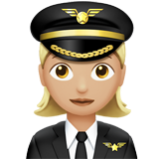 Apple(iPhone) Woman Pilot: Medium-Light Skin Tone Emoji