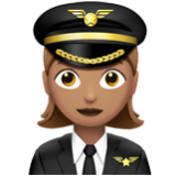 Apple(iPhone) Woman Pilot: Medium Skin Tone Emoji