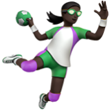 Apple(iPhone) Woman Playing Handball: Dark Skin Tone Emoji