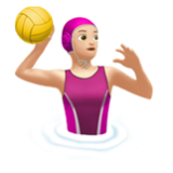 Apple(iPhone) Woman Playing Water Polo: Light Skin Tone Emoji