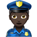 Apple(iPhone) Woman Police Officer: Dark Skin Tone Emoji