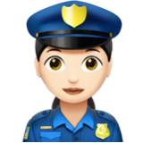 Apple(iPhone) Woman Police Officer: Light Skin Tone Emoji