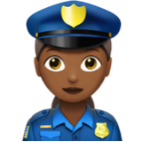 Apple(iPhone) Woman Police Officer: Medium-Dark Skin Tone Emoji