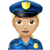 Apple(iPhone) Woman Police Officer: Medium-Light Skin Tone Emoji