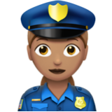 Apple(iPhone) Woman Police Officer: Medium Skin Tone Emoji