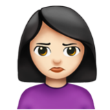 Apple(iPhone) Woman Pouting: Light Skin Tone Emoji