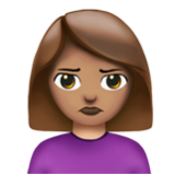 Apple(iPhone) Woman Pouting: Medium Skin Tone Emoji