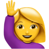 Apple(iPhone) Woman Raising Hand Emoji