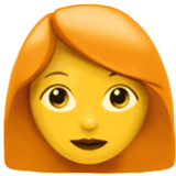 Apple(iPhone) Woman: Red Hair Emoji