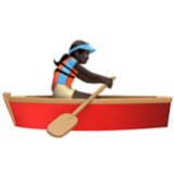 Apple(iPhone) Woman Rowing Boat: Dark Skin Tone Emoji