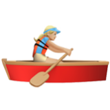 Apple(iPhone) Woman Rowing Boat: Medium-Light Skin Tone Emoji