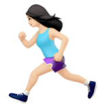 Apple(iPhone) Woman Running: Light Skin Tone Emoji