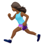 Apple(iPhone) Woman Running: Medium-Dark Skin Tone Emoji