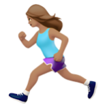 Apple(iPhone) Woman Running: Medium Skin Tone Emoji