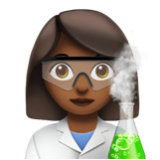 Apple(iPhone) Woman Scientist: Medium-Dark Skin Tone Emoji