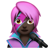 Apple(iPhone) Woman Singer: Dark Skin Tone Emoji