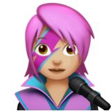 Apple(iPhone) Woman Singer: Medium-Light Skin Tone Emoji