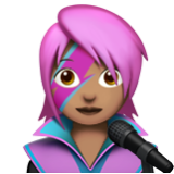 Apple(iPhone) Woman Singer: Medium Skin Tone Emoji