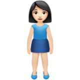 Apple(iPhone) Woman Standing: Light Skin Tone Emoji