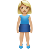 Apple(iPhone) Woman Standing: Medium-Light Skin Tone Emoji