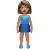 Apple(iPhone) Woman Standing: Medium Skin Tone Emoji