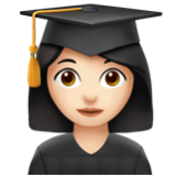 Apple(iPhone) Woman Student: Light Skin Tone Emoji