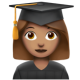 Apple(iPhone) Woman Student: Medium Skin Tone Emoji